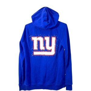 PINK Victoria's Secret NFL NY Giants Zip-Up Hoodie - Blue, size Medium